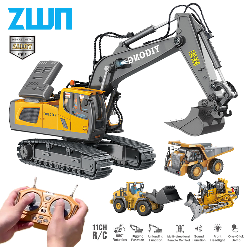 Heavy Equipment Games - ZWN-excavadora con Control remoto para niños,