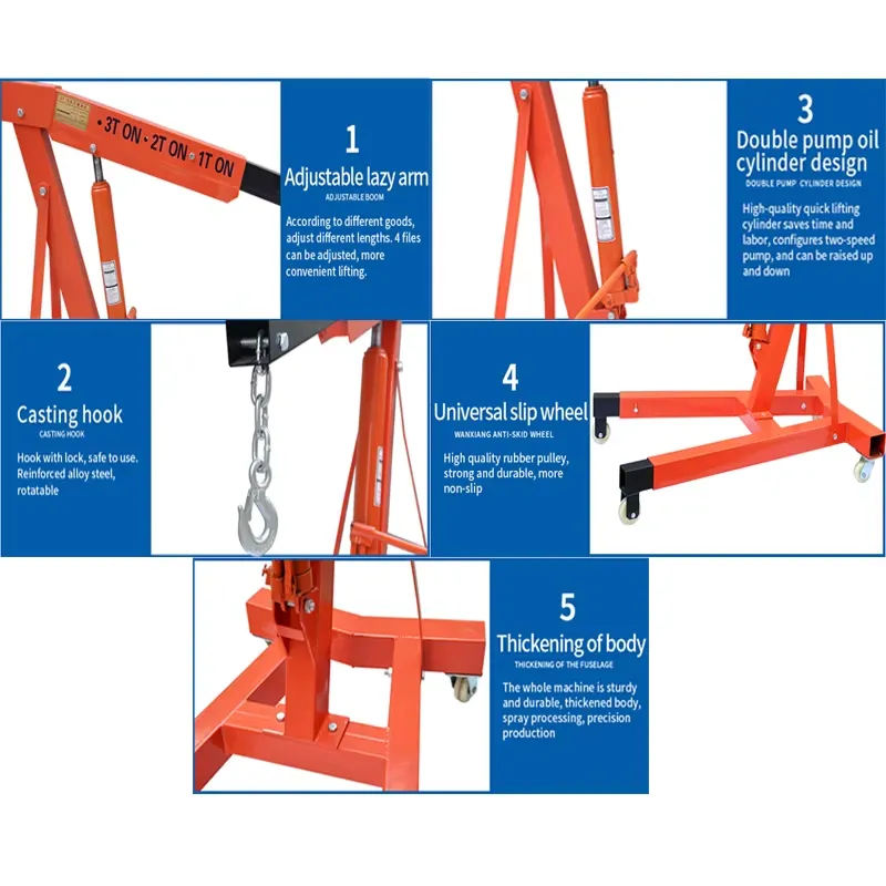 Grúa mecánica hidráulica roja  - Heavy Equipment Jack Stands reseña y precio