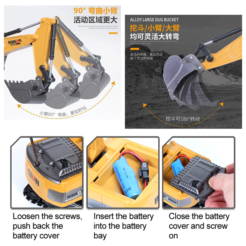 Excavadora RC de 2,4 Ghz, 6 ca - Heavy Equipment Games reseña y precio